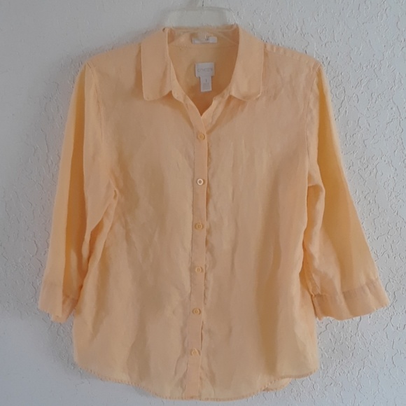 Chico's Tops - Chico's butter yellow linen shirt Chico's Tops - Chico's butter yellow linen shirt